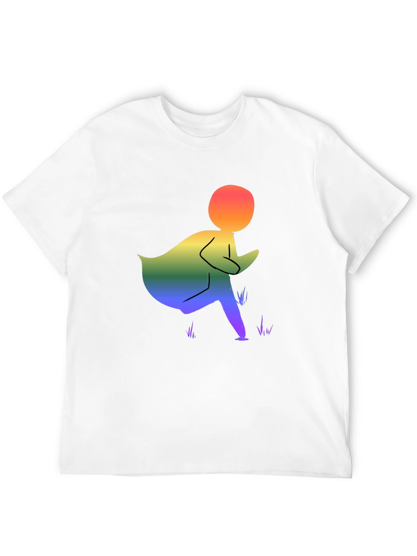 Camiseta Negra con Diseño Abstracto de Arcoíris