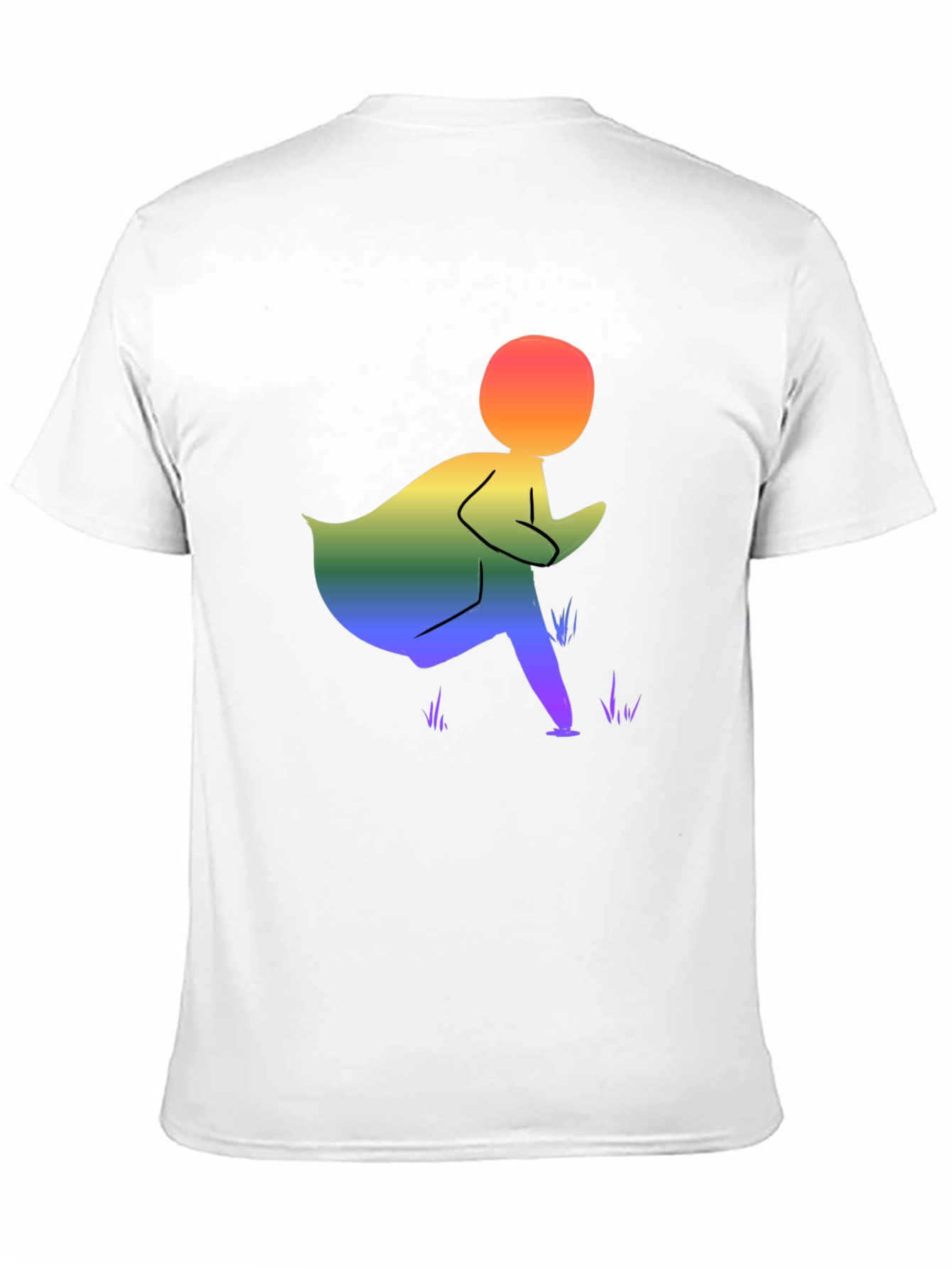 Camiseta Negra con Diseño Abstracto de Arcoíris