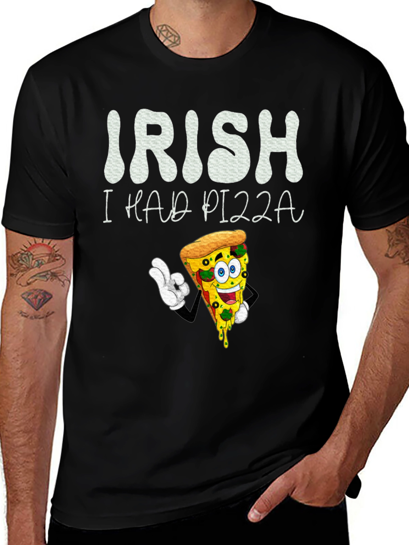Camiseta Negra Irish I Had Pizza