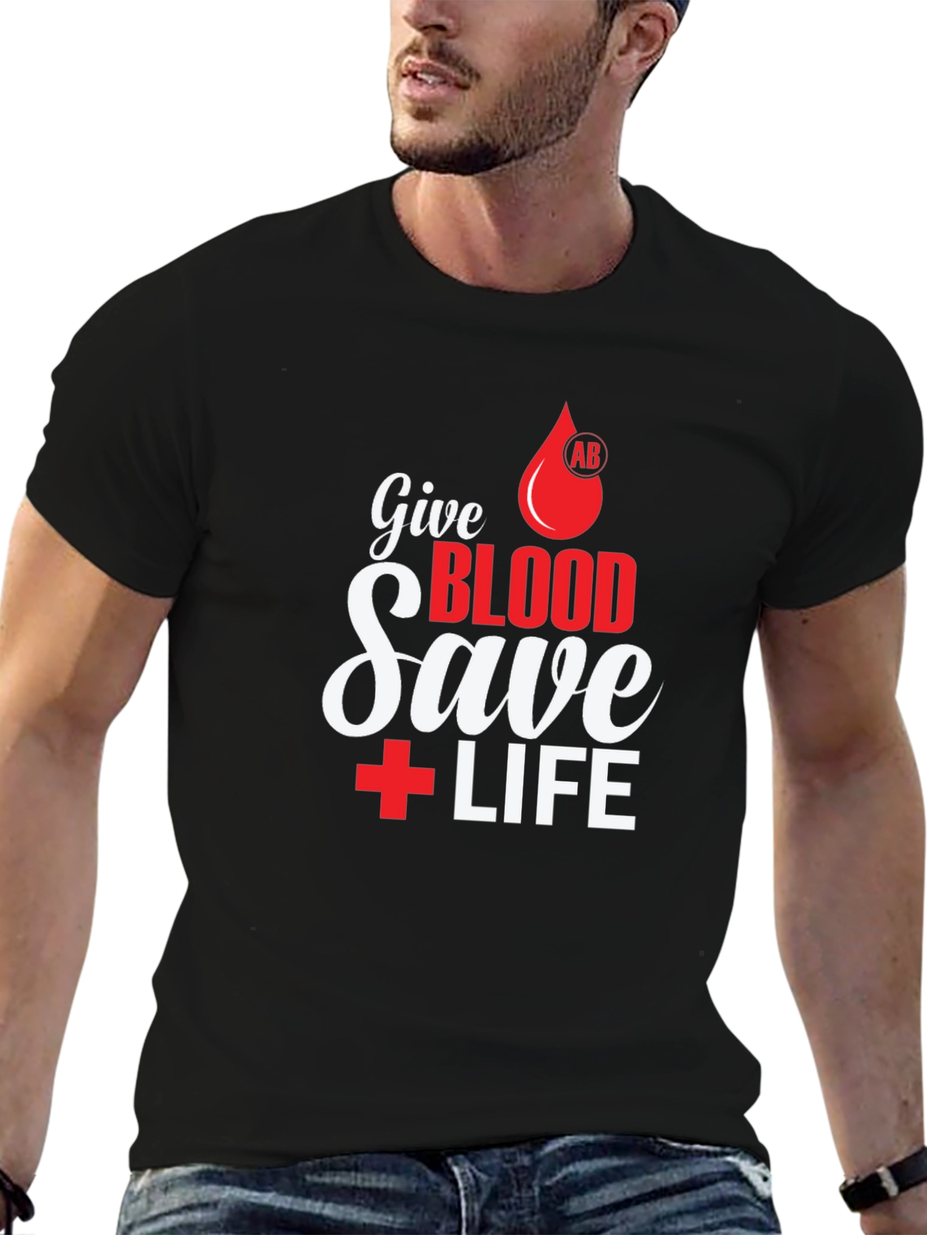 Camiseta Negra Dona Sangre Salva Vidas