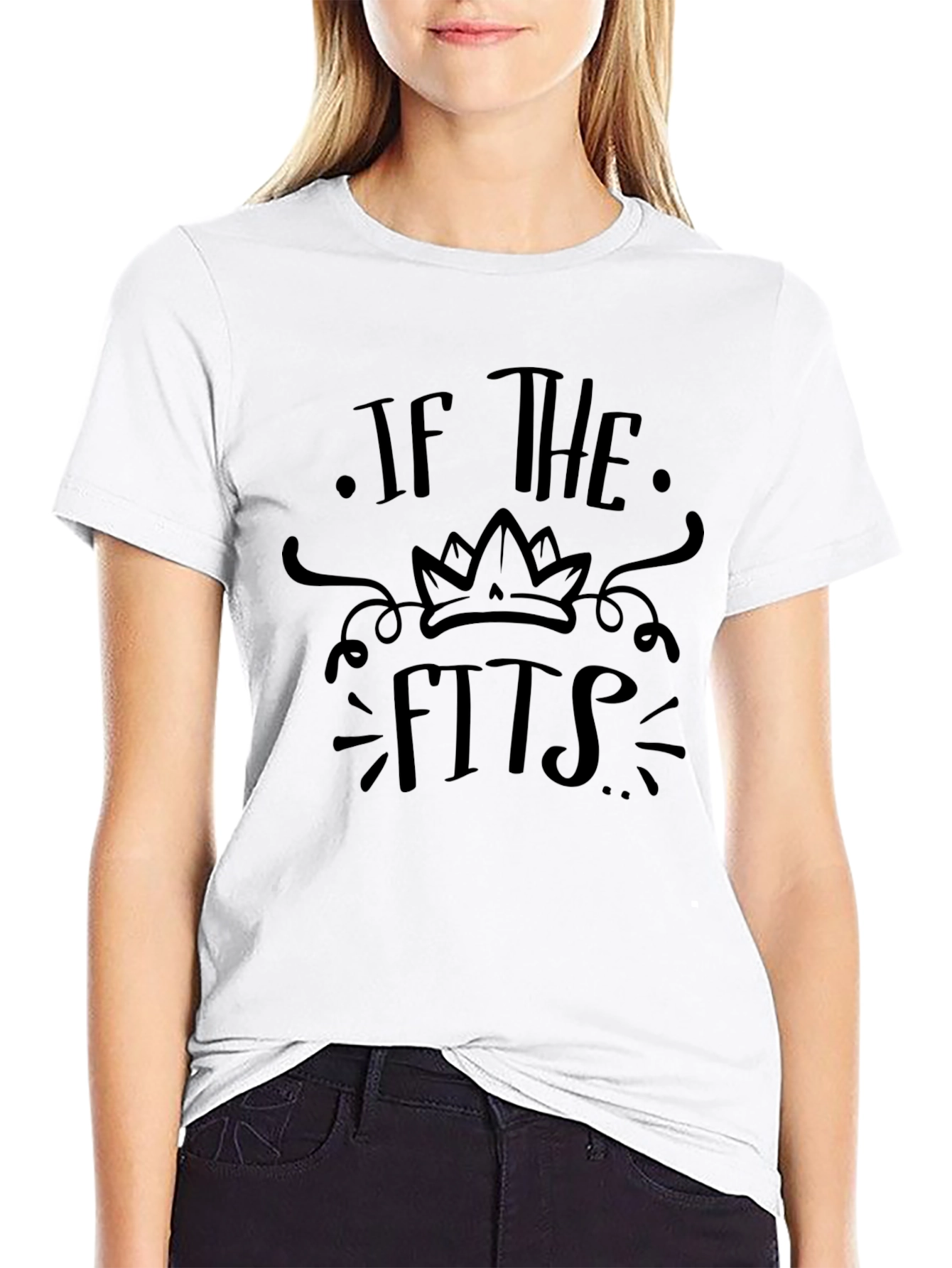 Camiseta Negra con Diseño If The Crown Fits