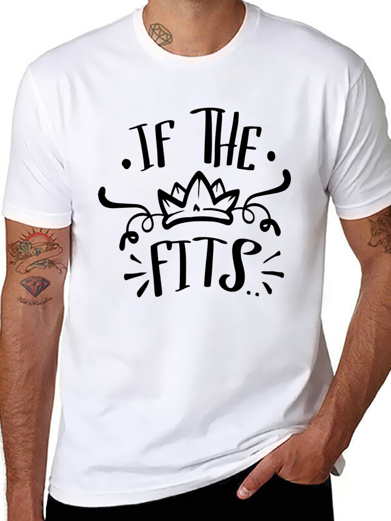 Camiseta Negra con Diseño If The Crown Fits