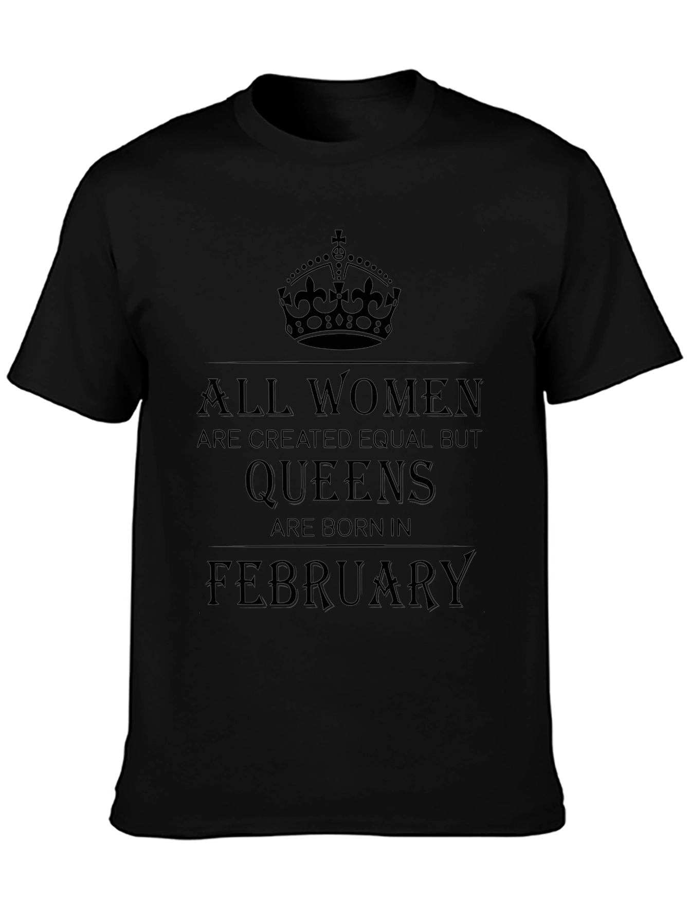 Camiseta Negra Queens Born in February