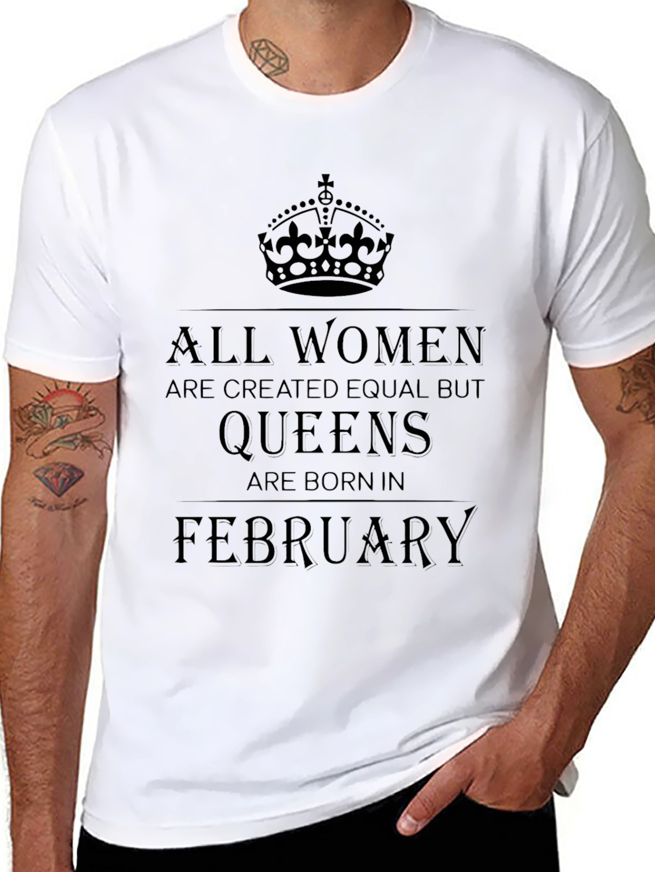 Camiseta Negra Queens Born in February