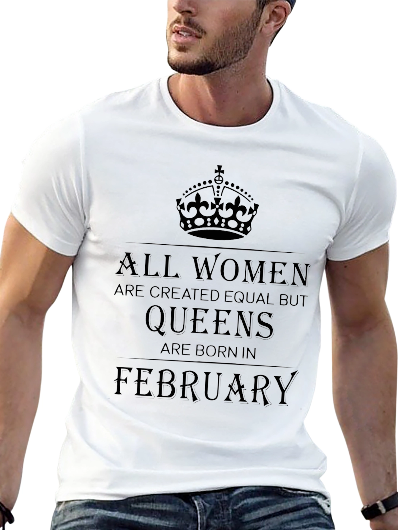 Camiseta Negra Queens Born in February