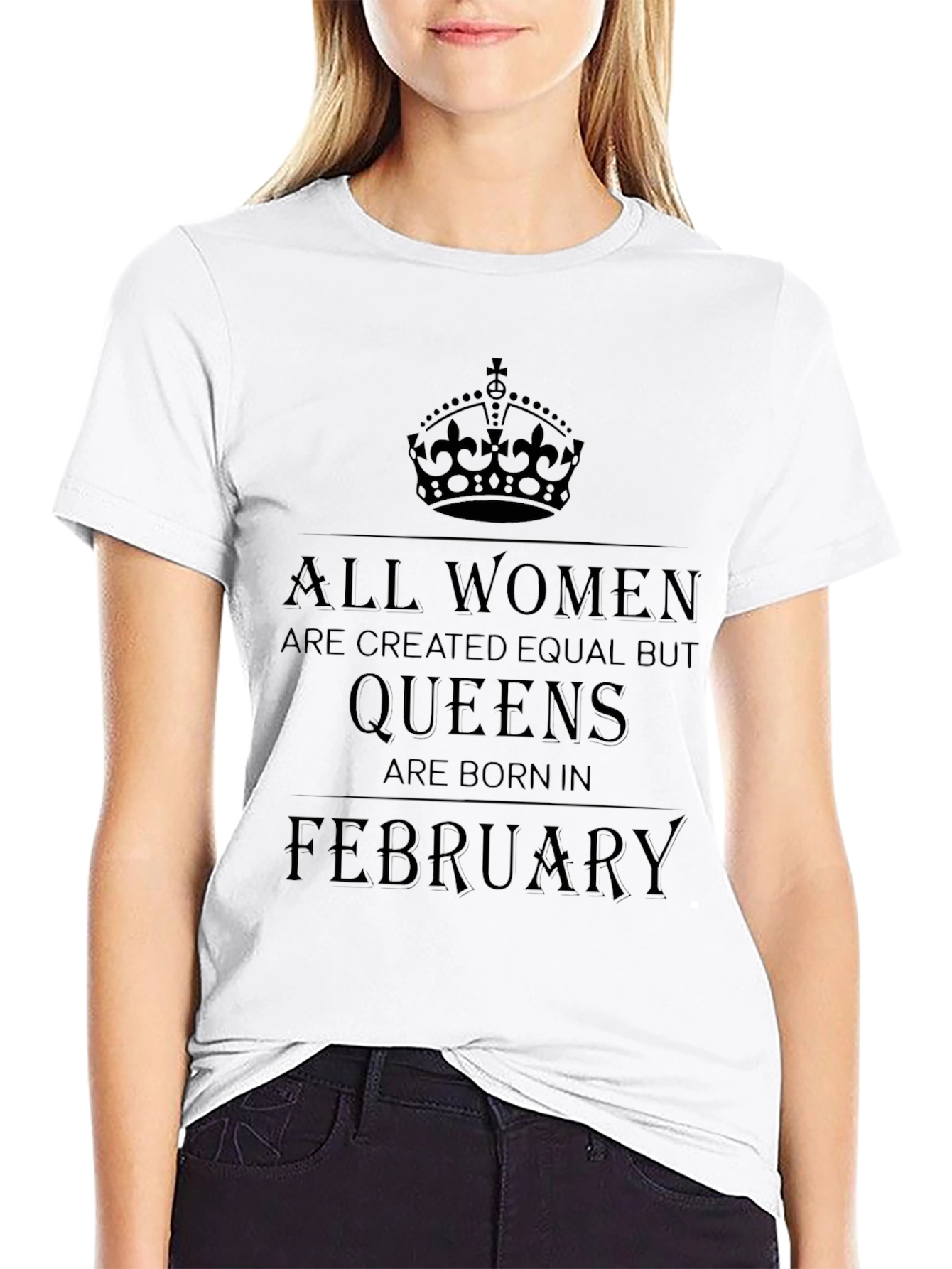 Camiseta Negra Queens Born in February