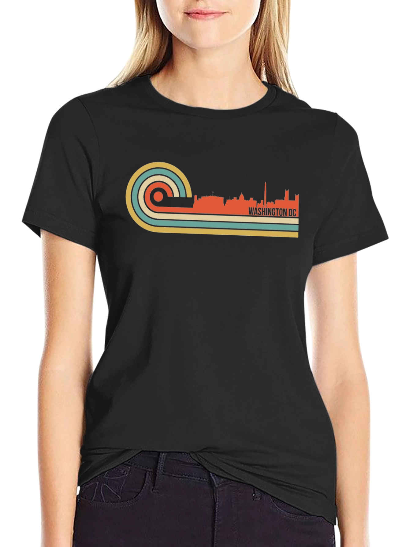 Camiseta Negra Retro Washington DC