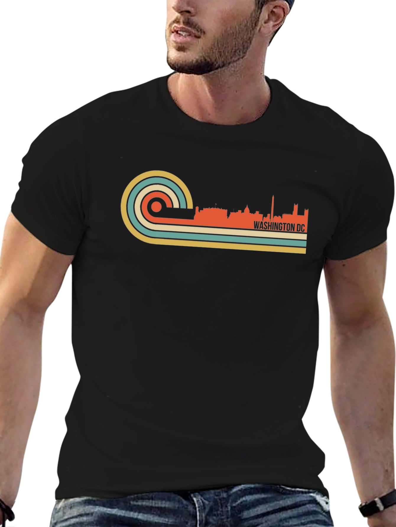 Camiseta Negra Retro Washington DC
