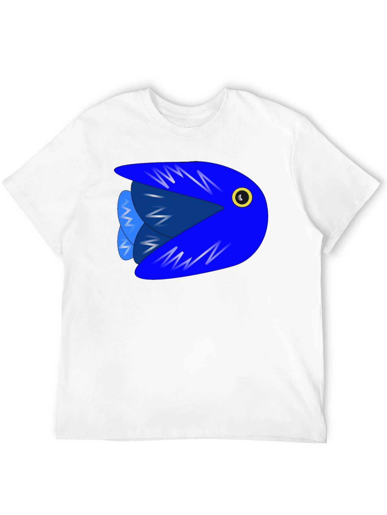 Camiseta Negra con Diseño de Pez Azul