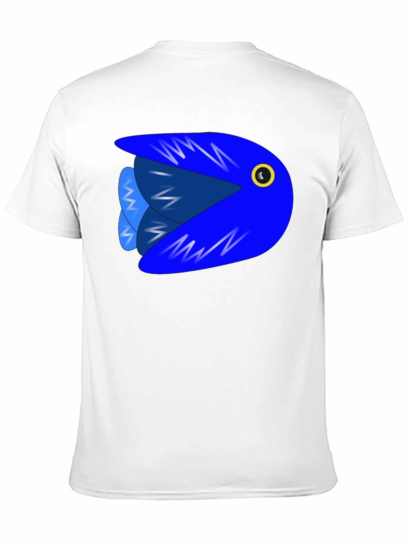 Camiseta Negra con Diseño de Pez Azul