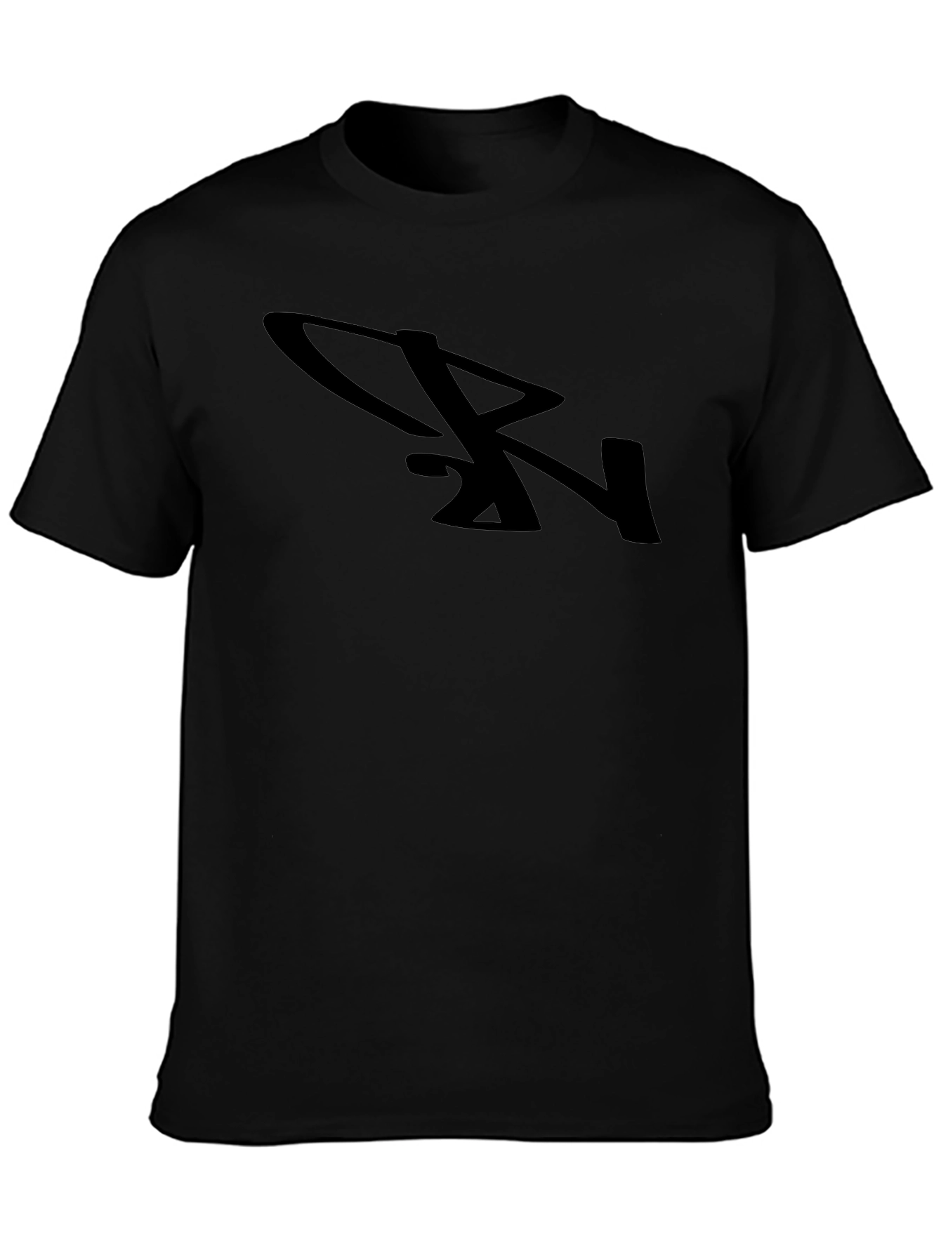 Camiseta Negra con Diseño Abstracto Elegante