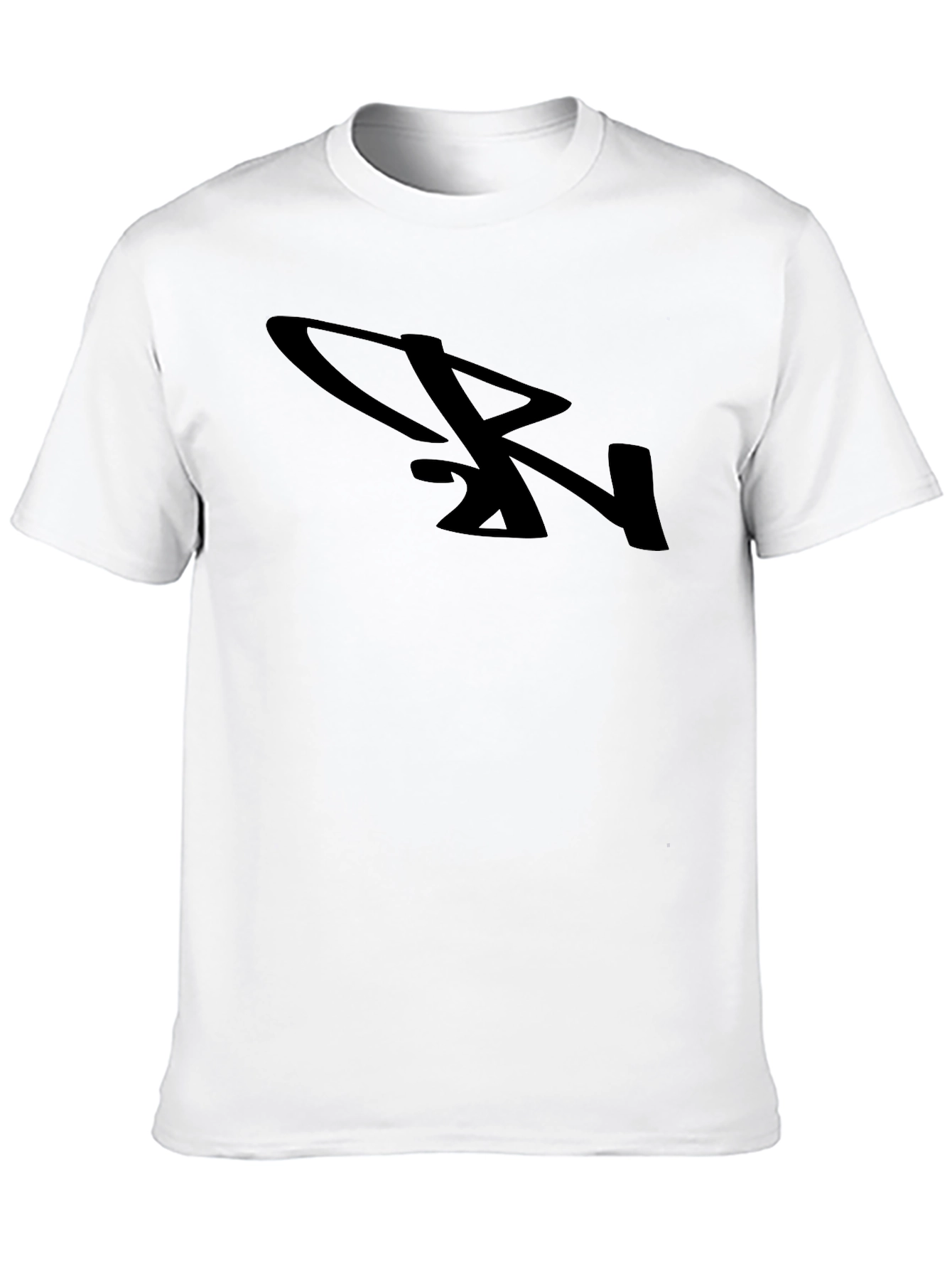 Camiseta Negra con Diseño Abstracto Elegante