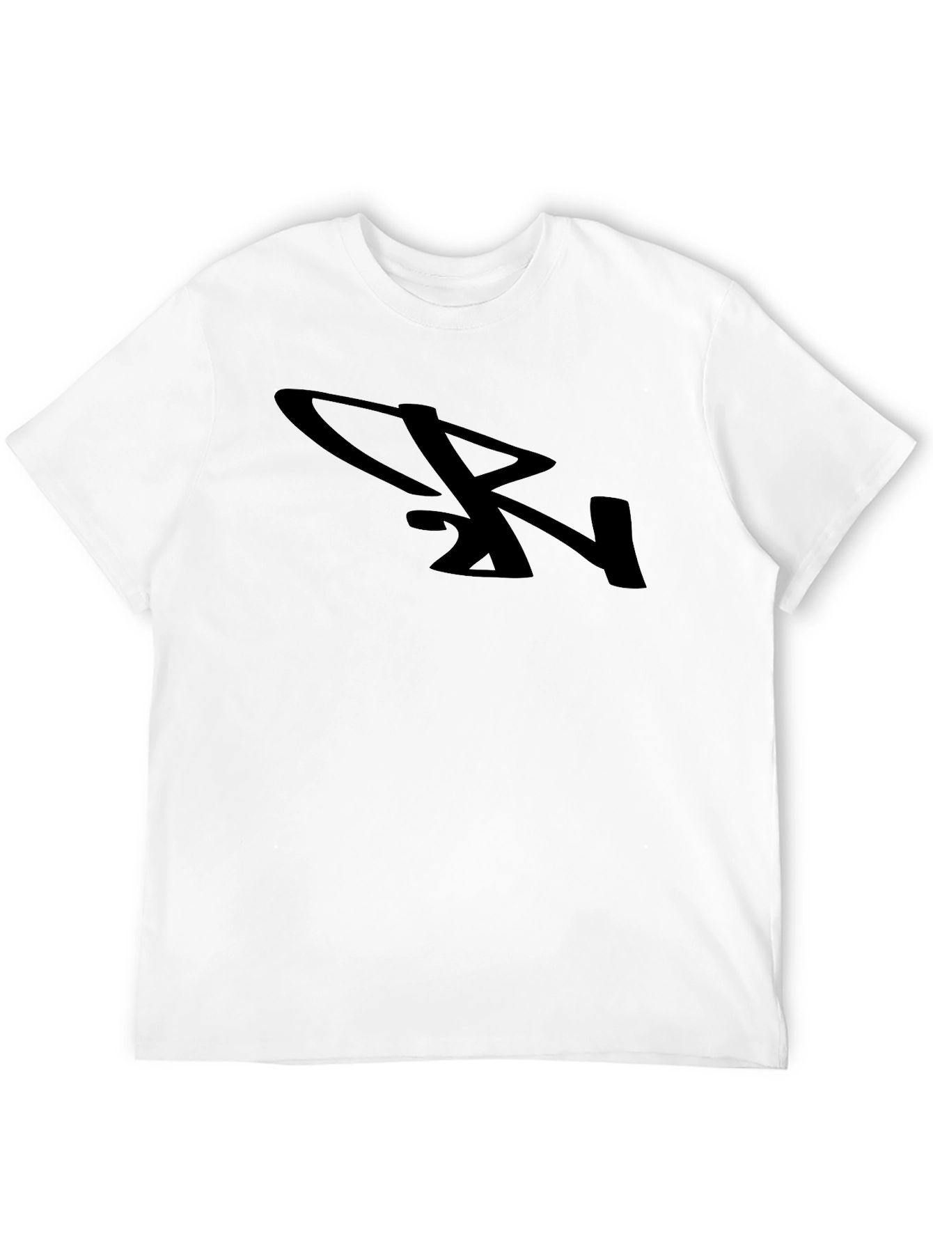 Camiseta Negra con Diseño Abstracto Elegante