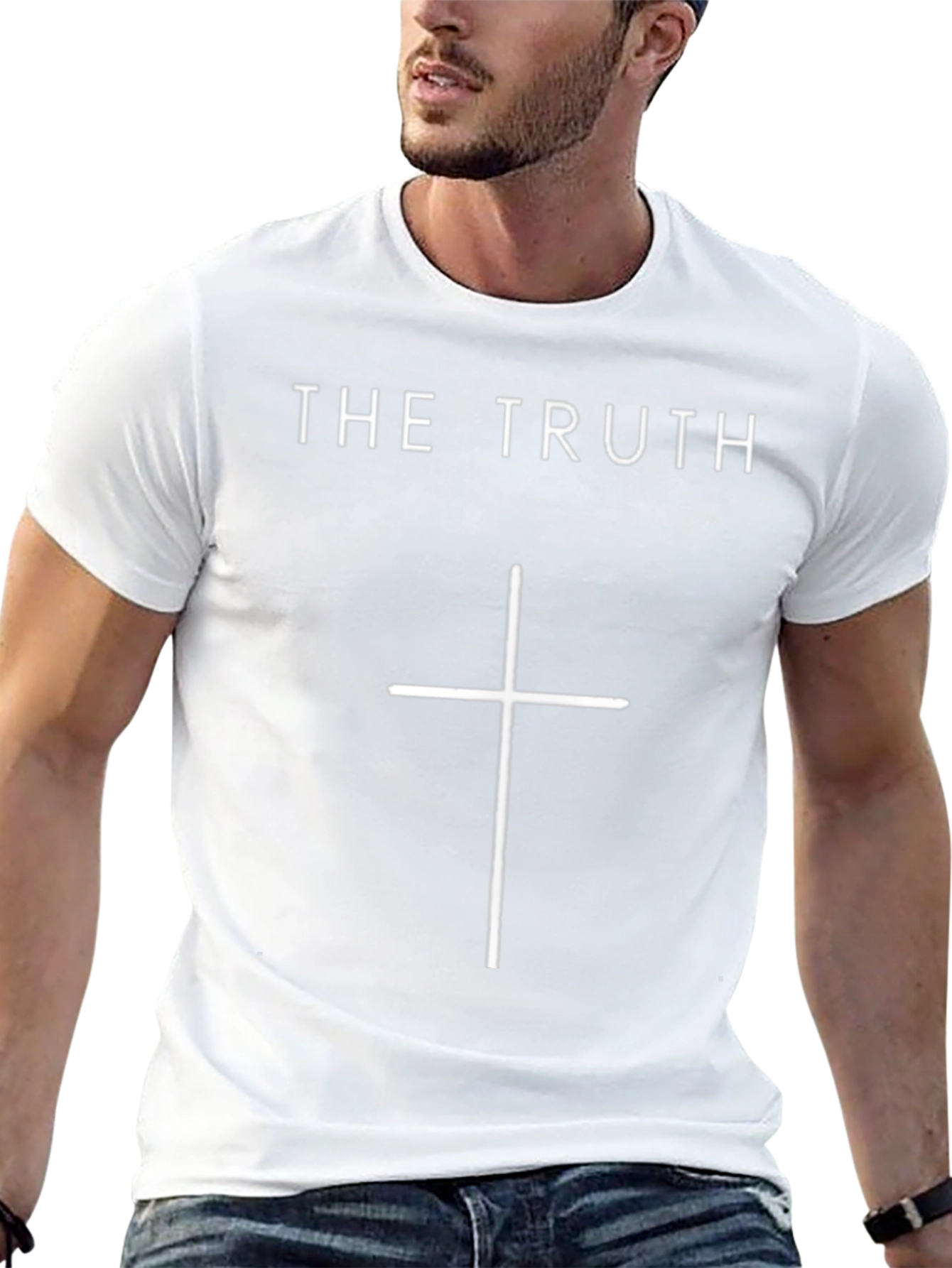 Camiseta Negra The Truth con Cruz para Hombre