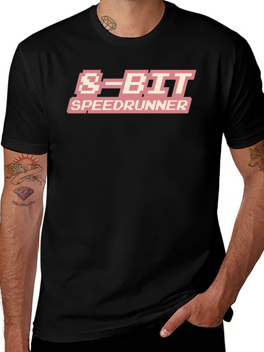 Camiseta Negra 8-Bit Speedrunner - Diseño Retro