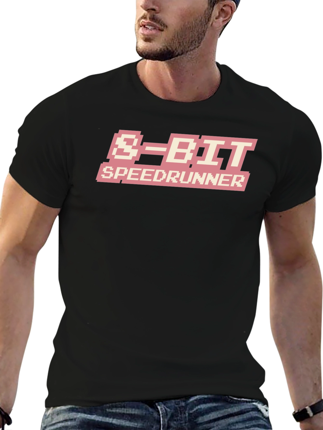 Camiseta Negra 8-Bit Speedrunner - Diseño Retro