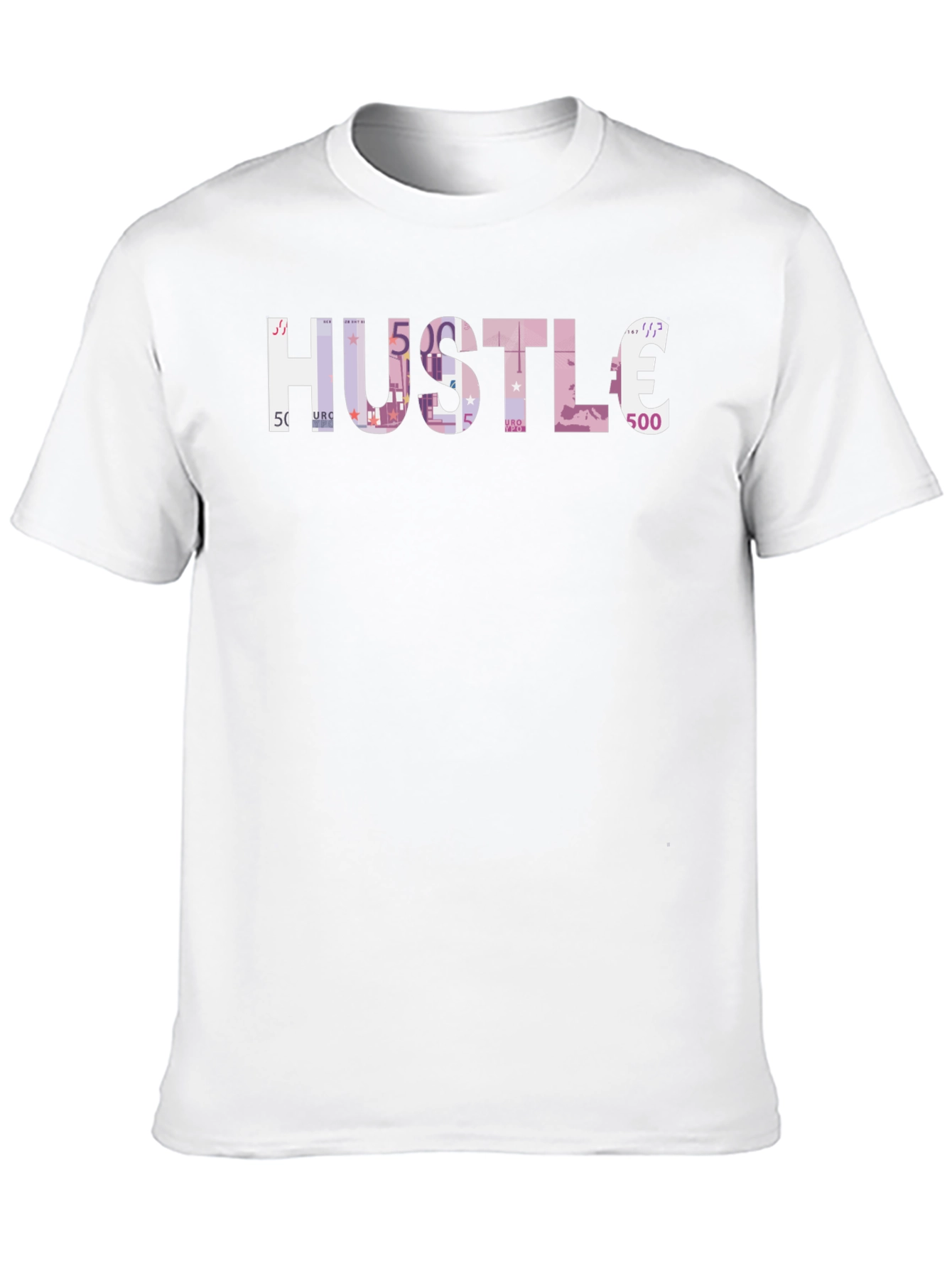 Camiseta Negra Hustle Euros Estampado