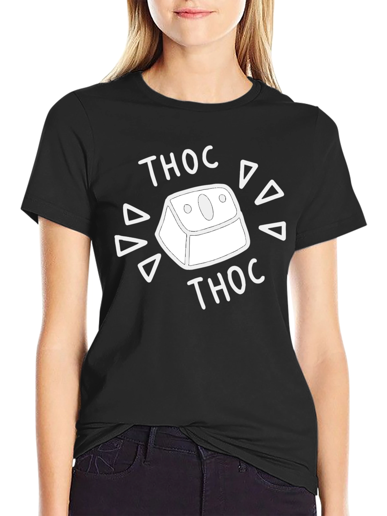 Camiseta Negra Thoc para Aficionados del Teclado