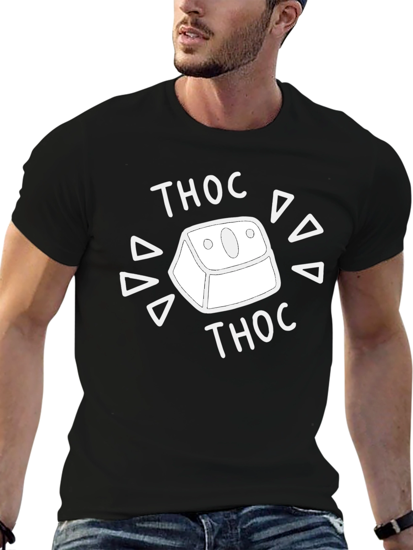 Camiseta Negra Thoc para Aficionados del Teclado