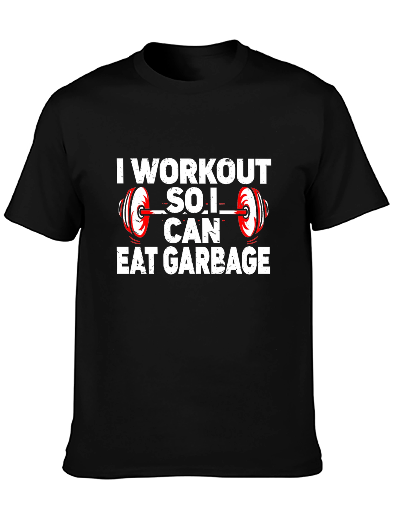 Camiseta Negra Gym: Entreno para Comer Basura