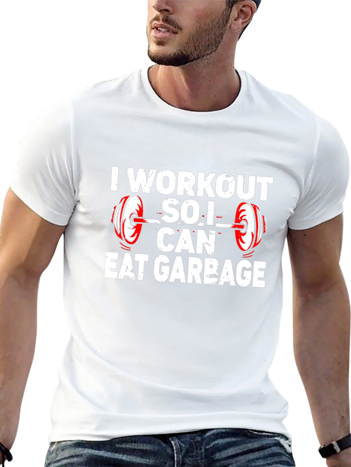Camiseta Negra Gym: Entreno para Comer Basura
