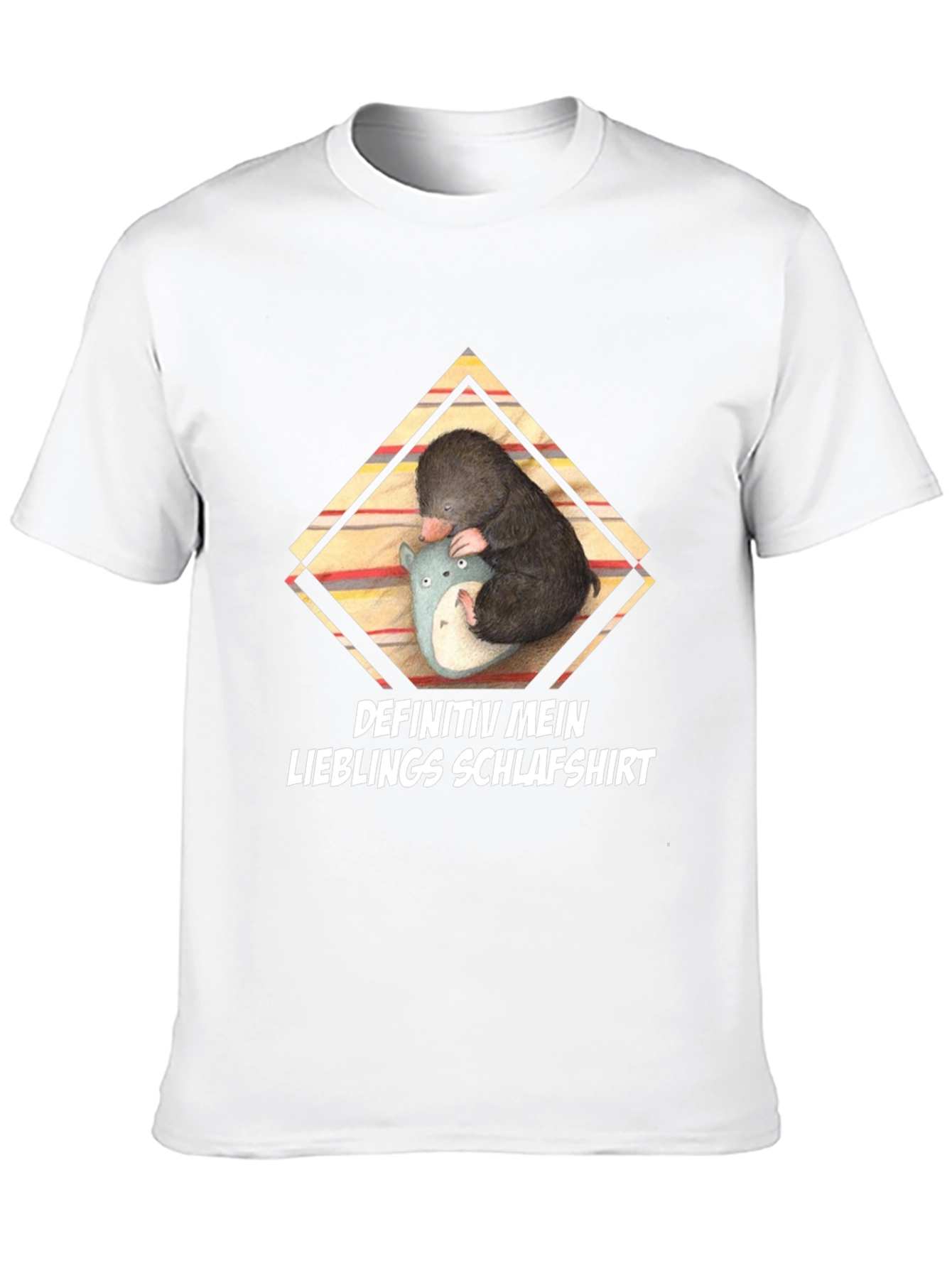 Camiseta Negra con Diseño de Topo Durmiendo