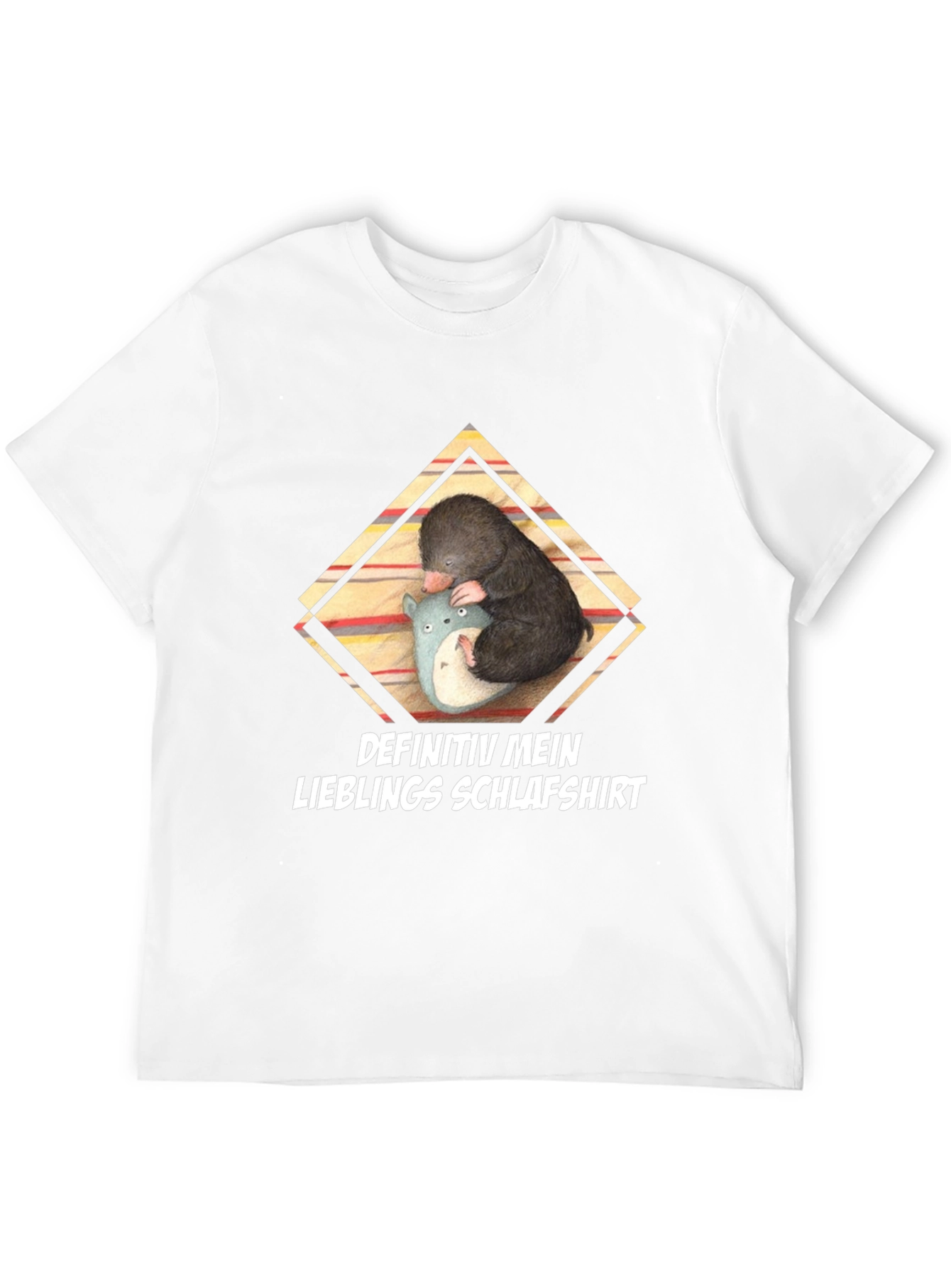Camiseta Negra con Diseño de Topo Durmiendo