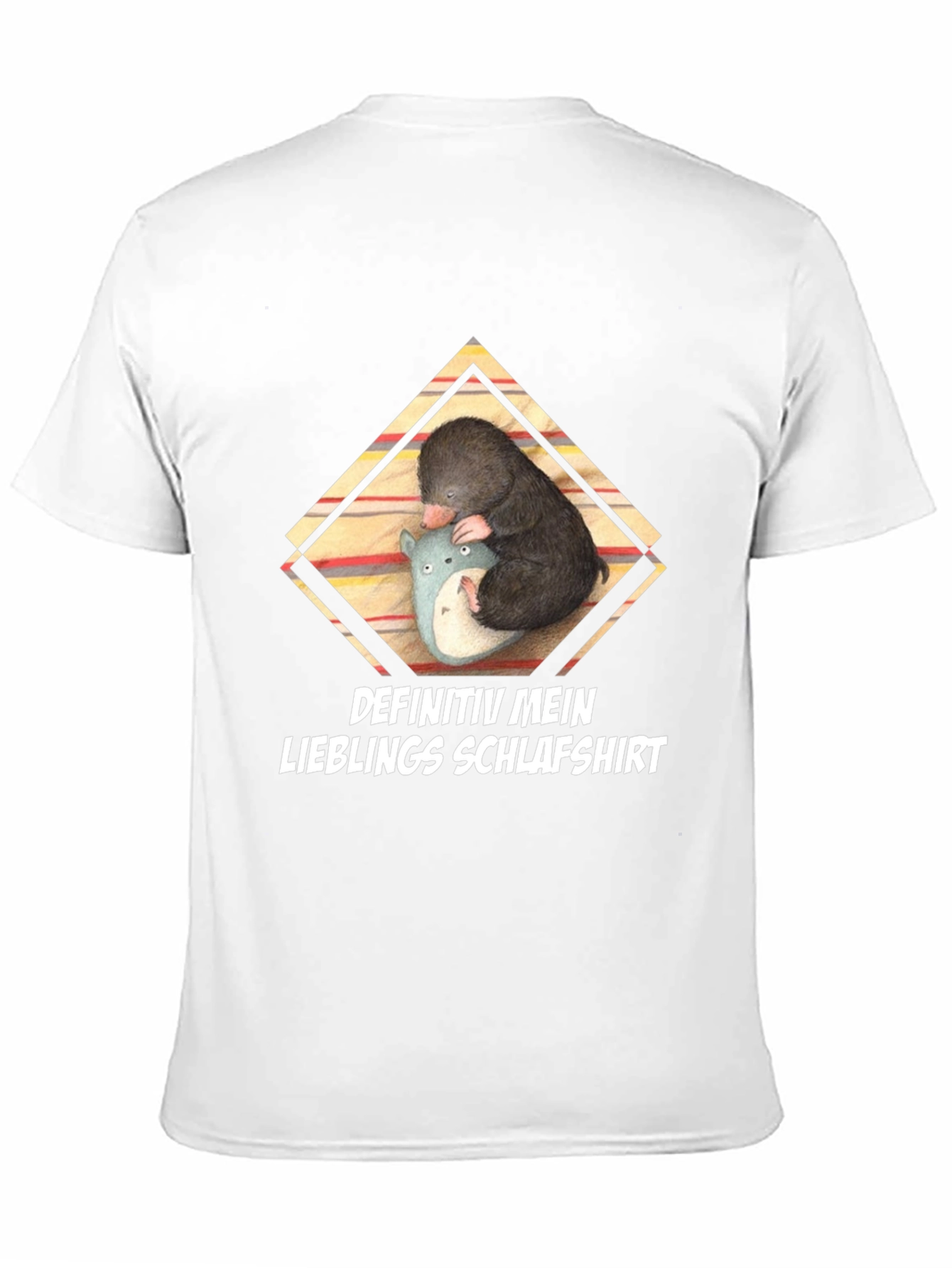 Camiseta Negra con Diseño de Topo Durmiendo
