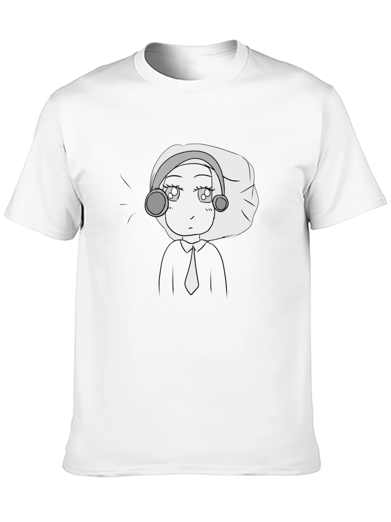 Camiseta Negra con Diseño Animado Elegante