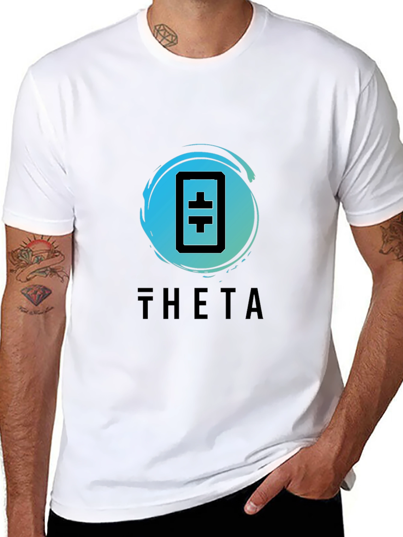 Camiseta Negra Theta Token - Diseño Moderno