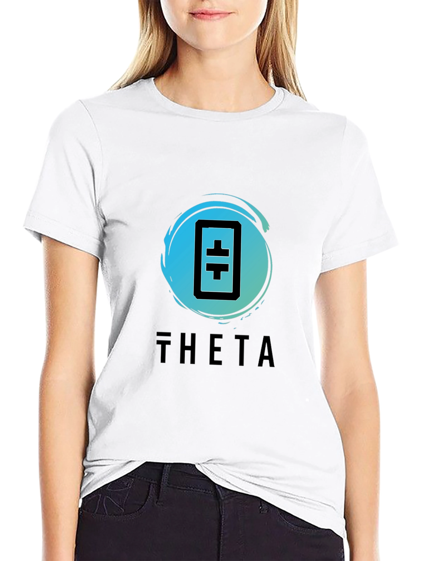 Camiseta Negra Theta Token - Diseño Moderno