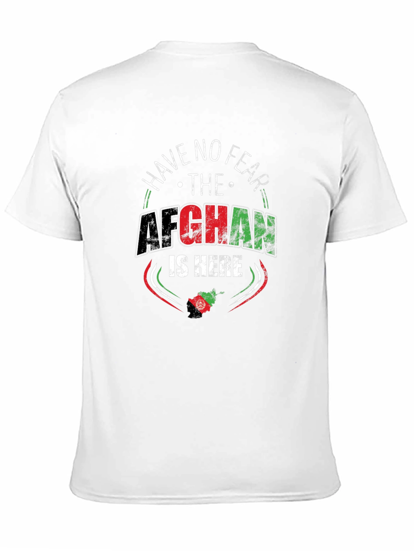 Camiseta Negra con Diseño Afgano Aquí