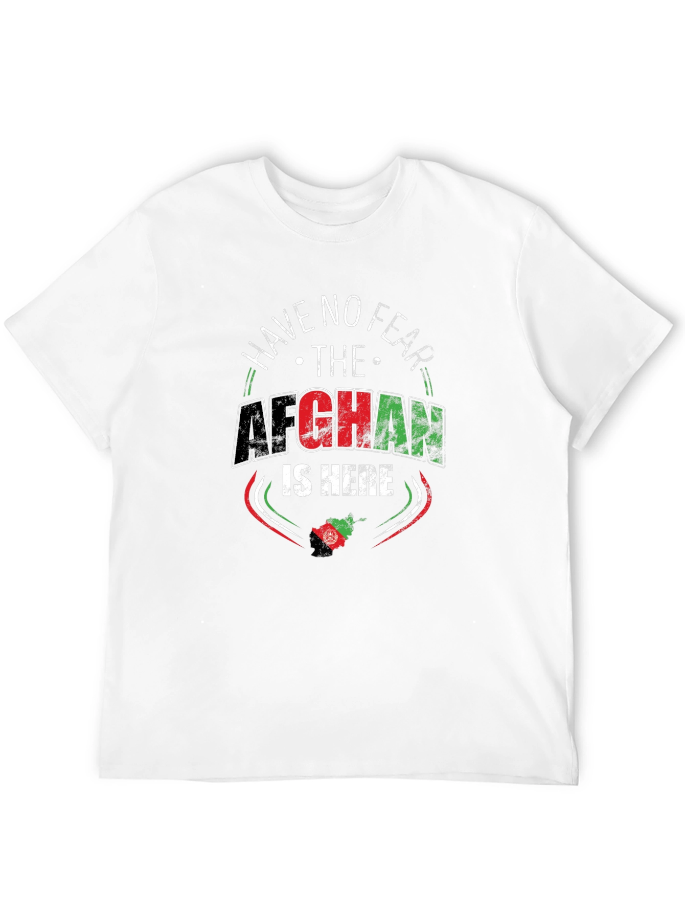 Camiseta Negra con Diseño Afgano Aquí