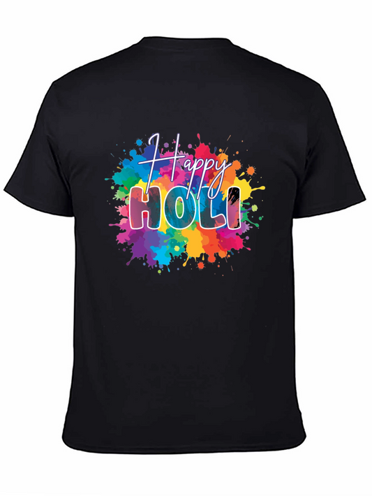 Camiseta Negra Happy Holi Estampada