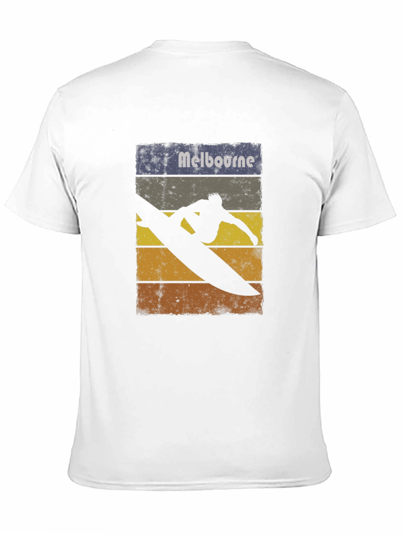 Camiseta Negra con Diseño de Surfista en Melbourne