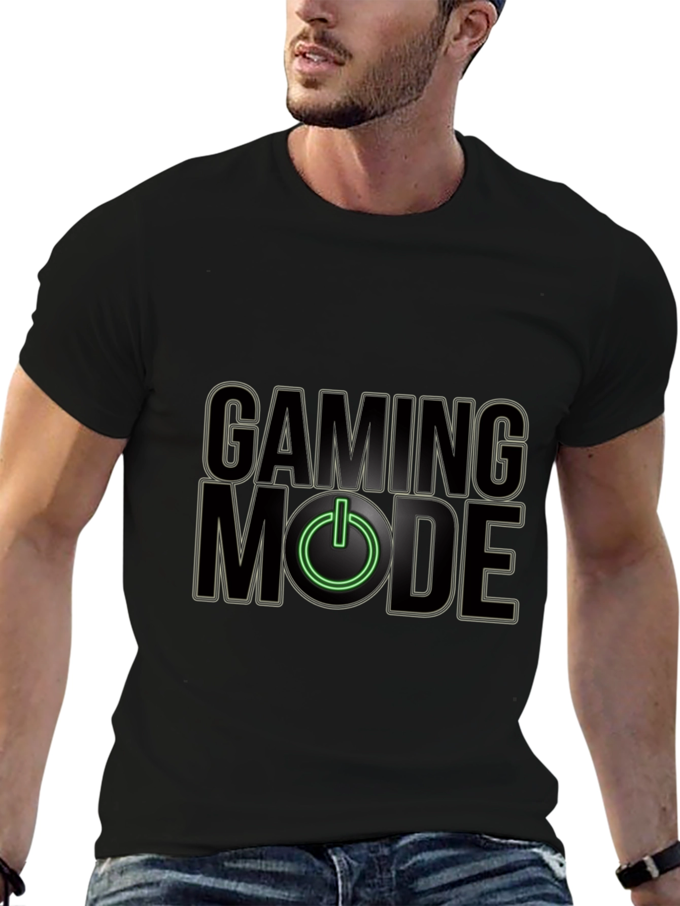Camiseta Negra Gaming Mode para Jugadores