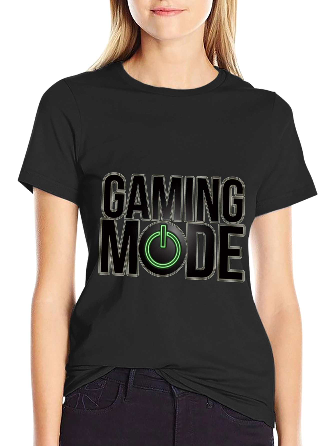 Camiseta Negra Gaming Mode para Jugadores