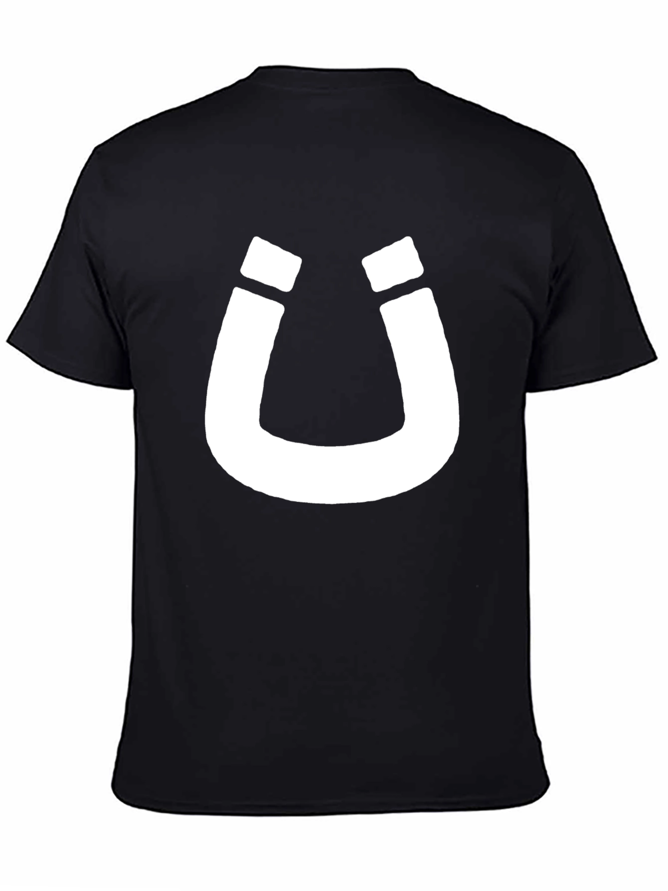 Camiseta Negra con Herradura Blanca para Hombre