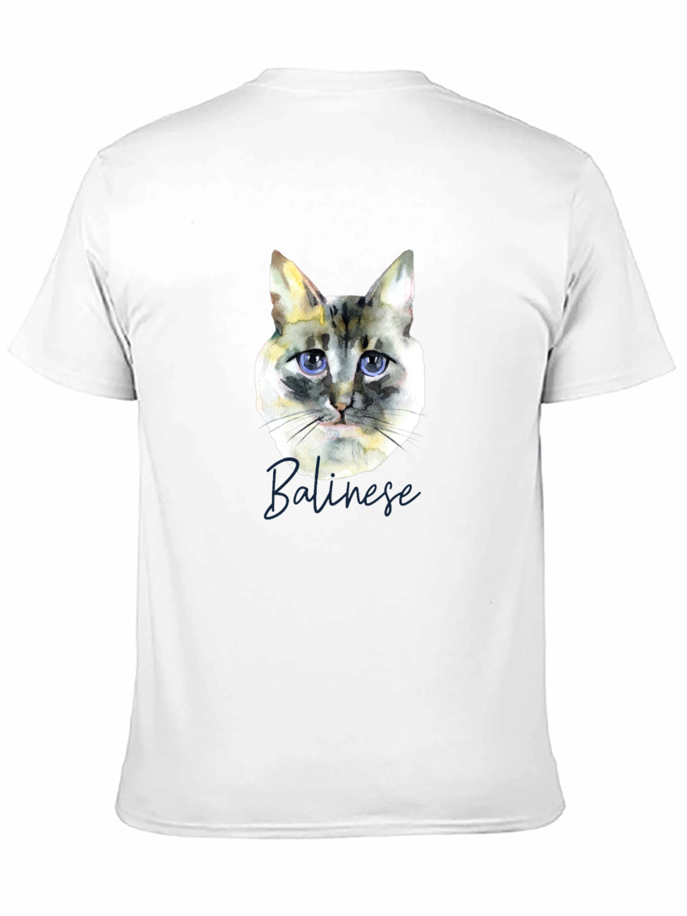 Camiseta Negra con Diseño de Gato Balinés