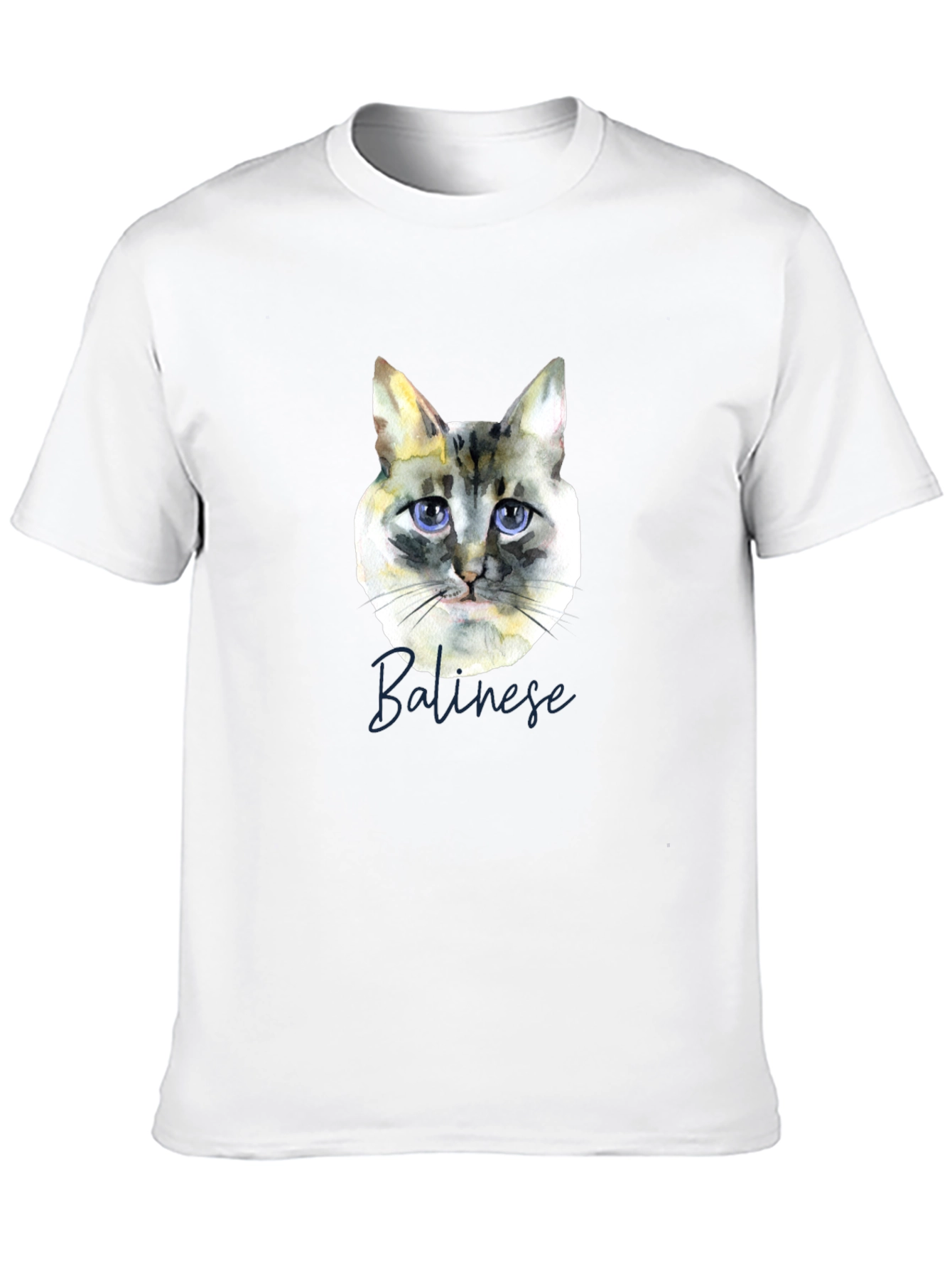 Camiseta Negra con Diseño de Gato Balinés