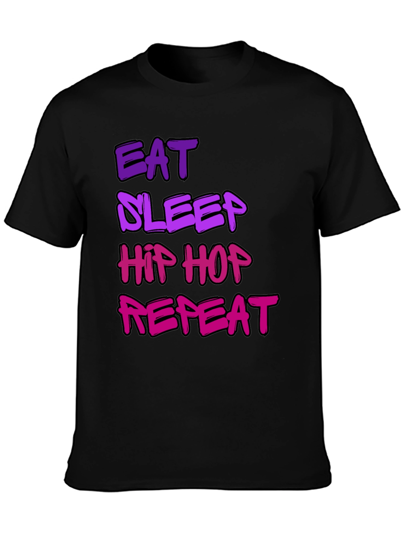 Camiseta Hombre Negra Eat Sleep Hip Hop Repeat