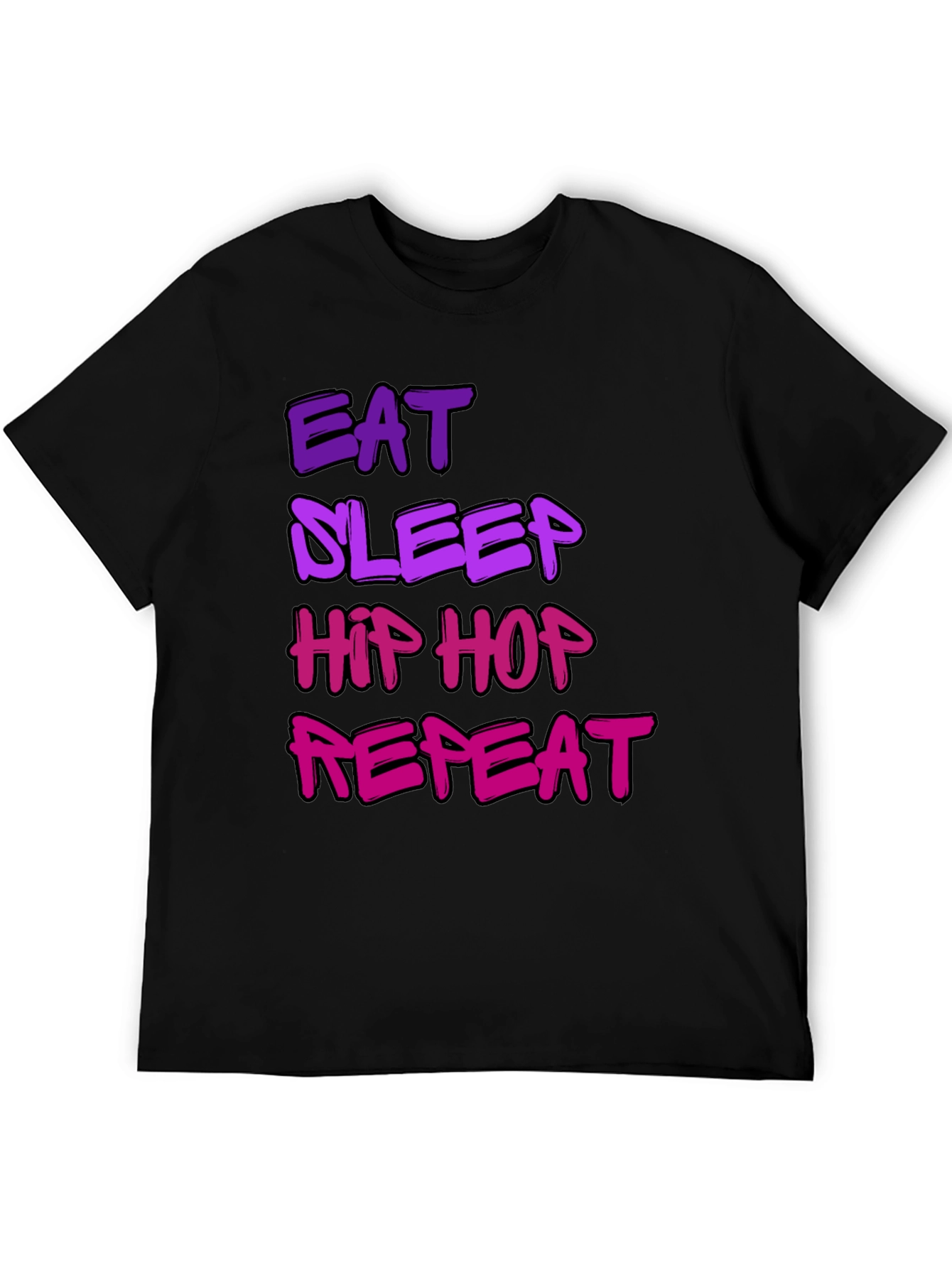 Camiseta Hombre Negra Eat Sleep Hip Hop Repeat