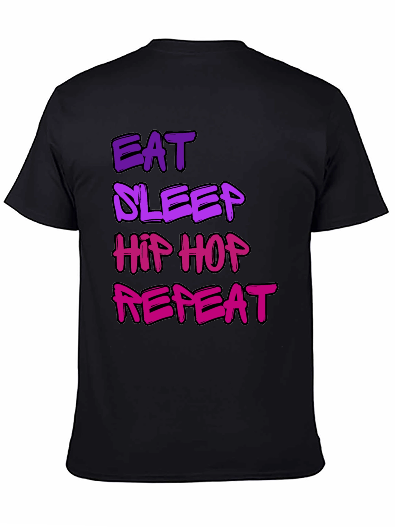 Camiseta Hombre Negra Eat Sleep Hip Hop Repeat