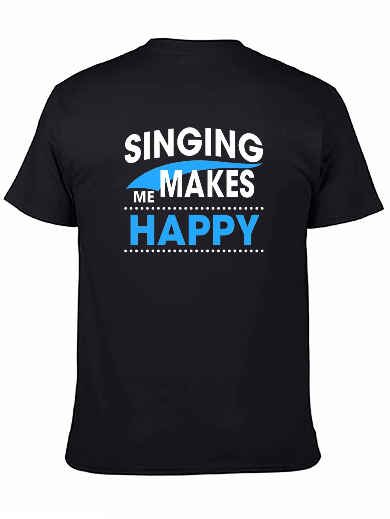Camiseta Negra con Diseño de Cantar me Hace Feliz