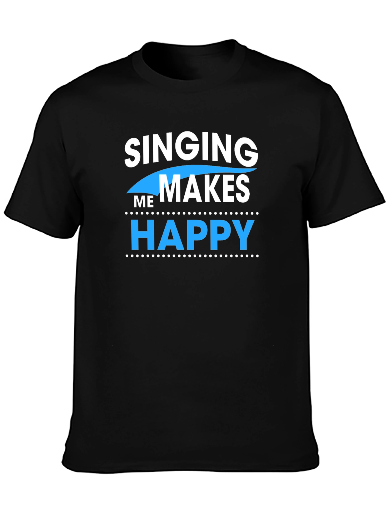 Camiseta Negra con Diseño de Cantar me Hace Feliz