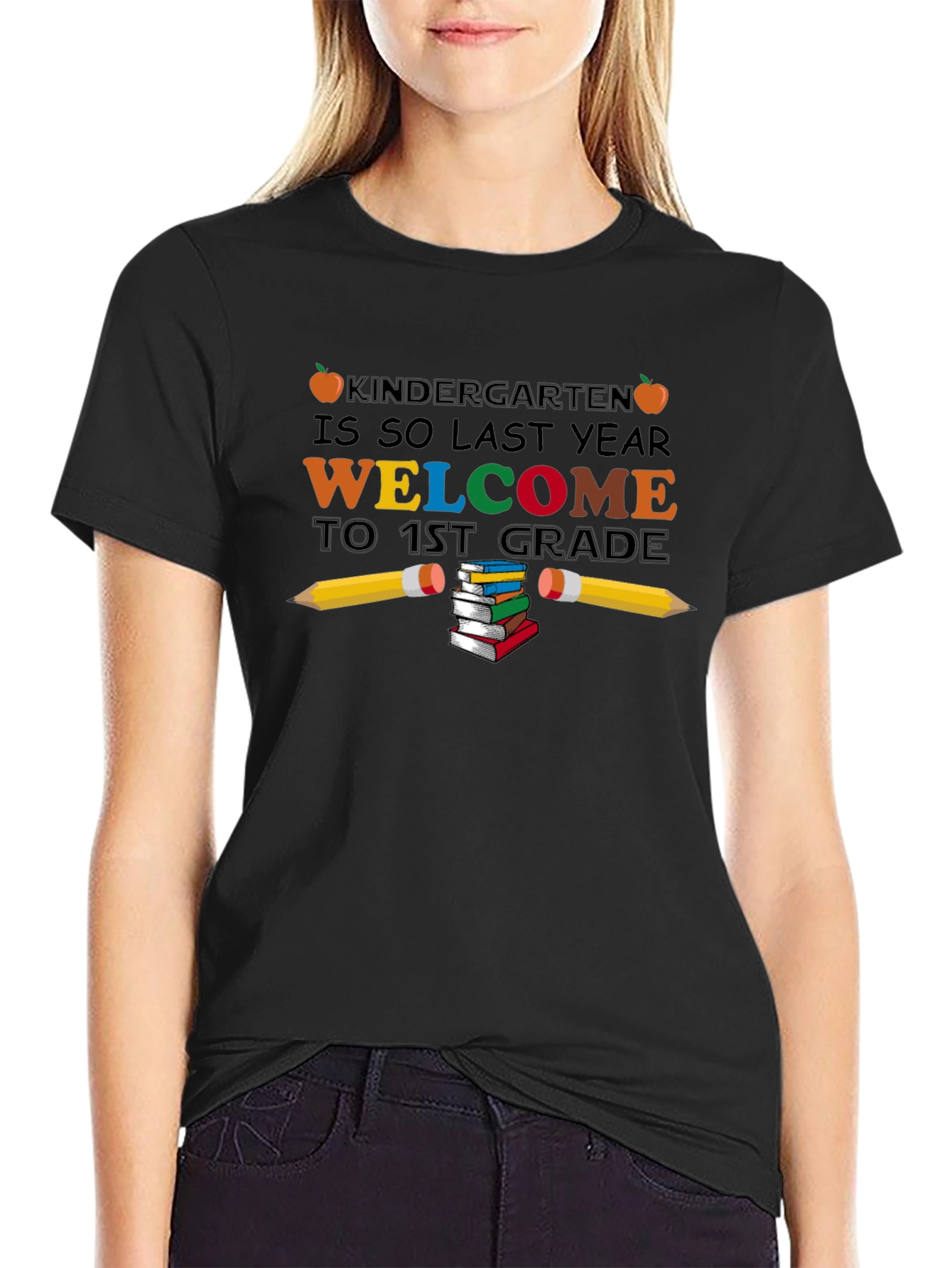 Camiseta Negra de Bienvenida a Primer Grado