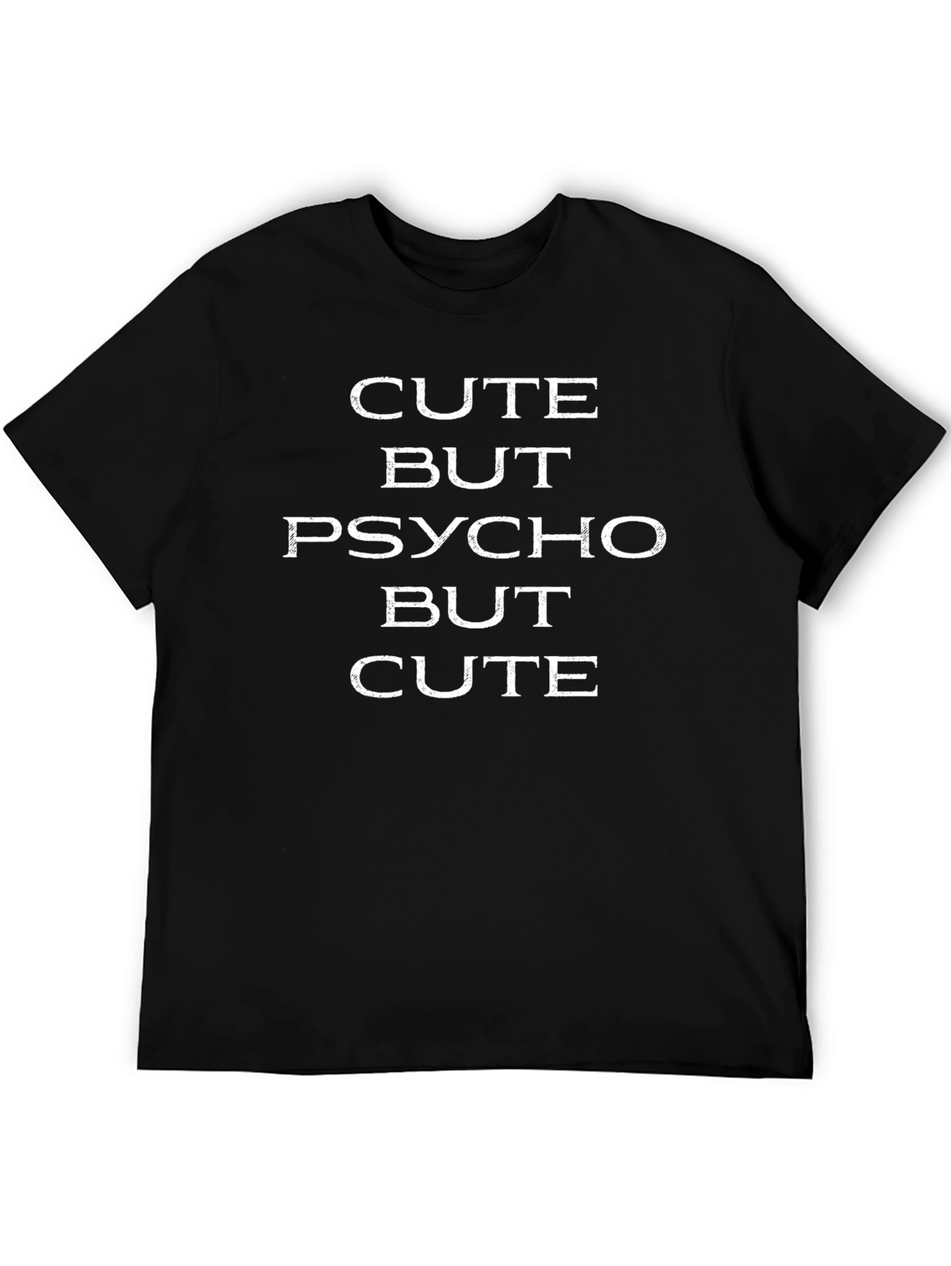 Camiseta Negra con Letras: Cute But Psycho