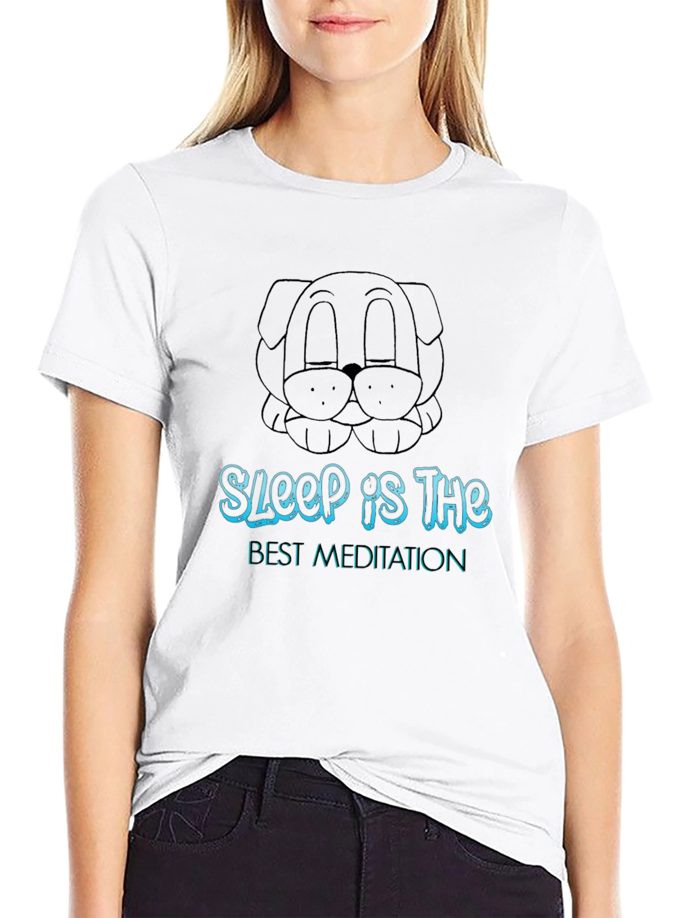 Camiseta Negra Unisex Sleep is the Best Meditation
