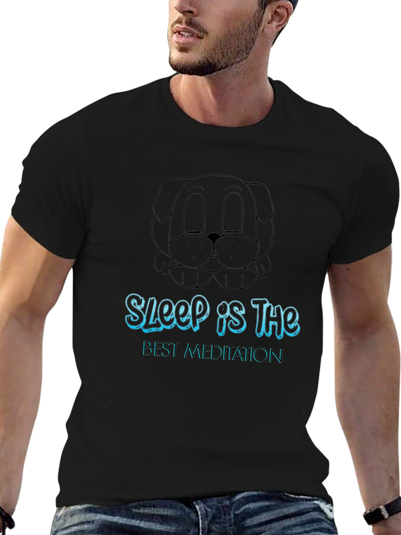 Camiseta Negra Unisex Sleep is the Best Meditation