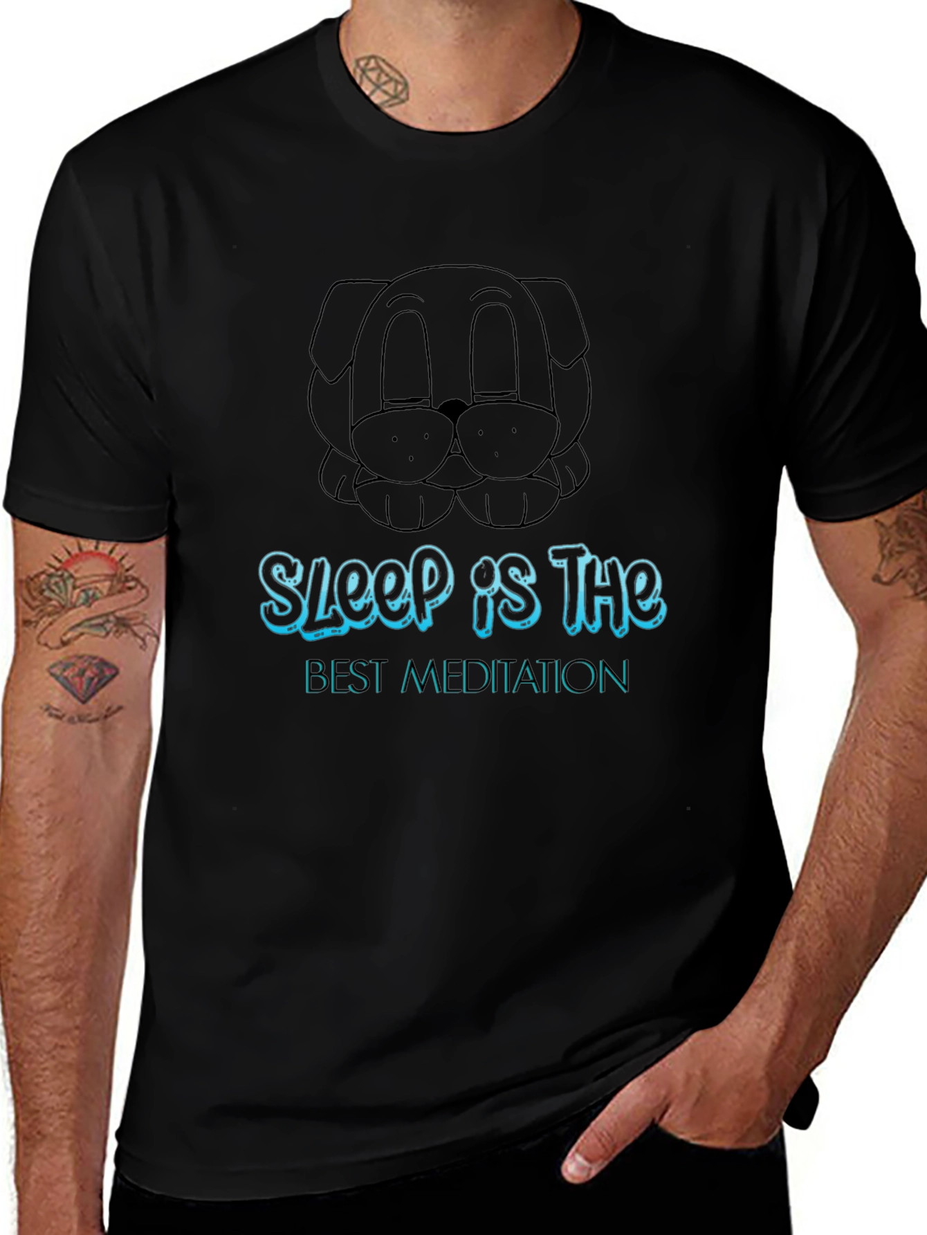 Camiseta Negra Unisex Sleep is the Best Meditation